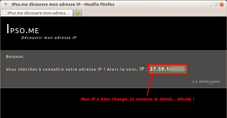 IPso.me découvre mon adresse IP - Après proxy