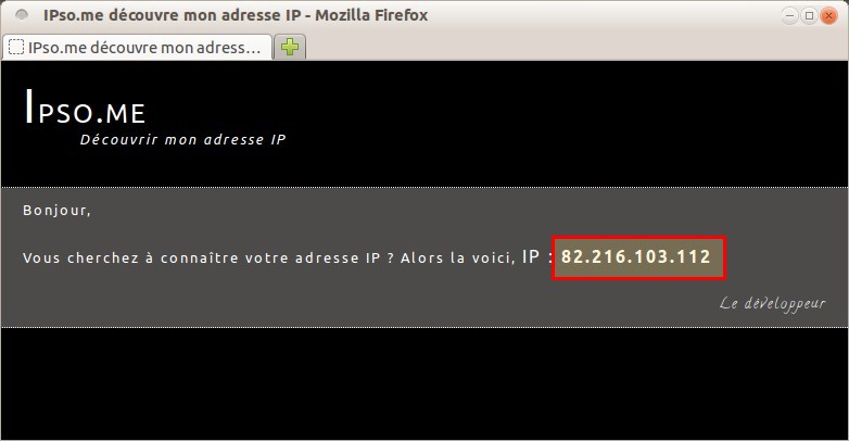 IPso.me découvre mon adresse IP - Avant proxy
